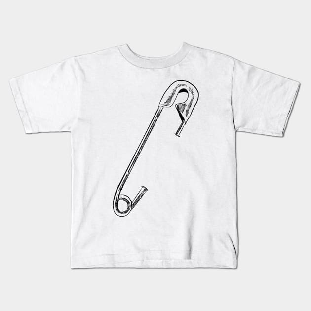 Safety Pin Kids T-Shirt by commuteartist